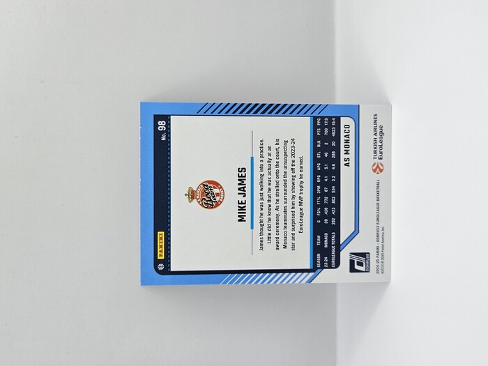 24-25 PANINI DONRUSS EUROLEAGUE MONACO MIKE JAMES PURPLE PRESS PROOF 156/275