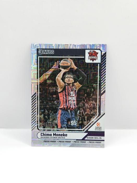 24-25 PANINI DONRUSS EUROLEAGUE BASKONIA CHIMA MONEKE PURPLE PRESS PROOF 215/275