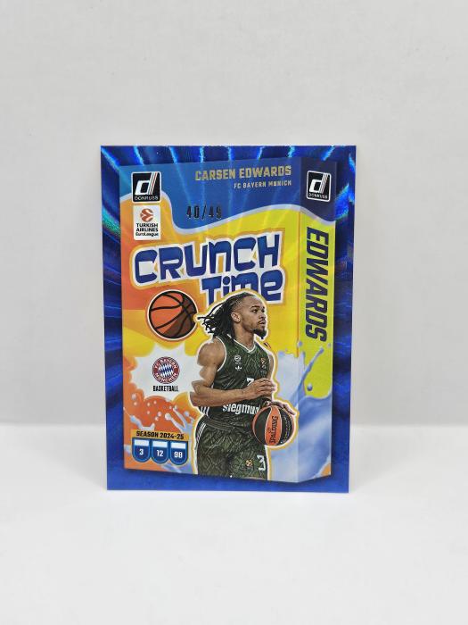 24-25 PANINI DONRUSS EUROLEAGUE CARSEN EDWARDS ''CRUNCH TIME'' BLUE LASER 40/49