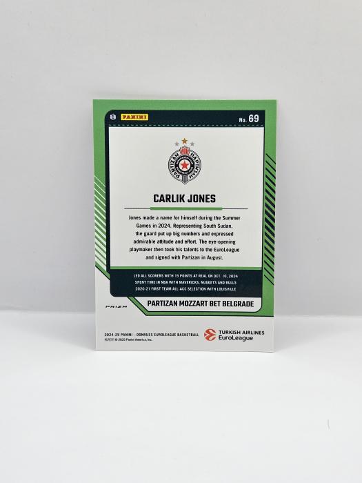 24-25 PANINI DONRUSS EUROLEAGUE CARLIK JONES WHITE SPARKLE