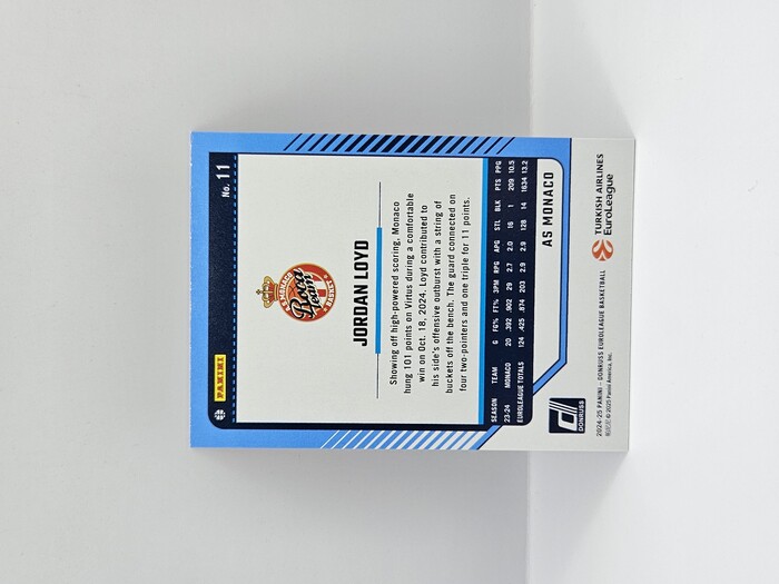 24-25 PANINI DONRUSS EUROLEAGUE MONACO JORDAN LOYD PURPLE PRESS PROOF 243/275
