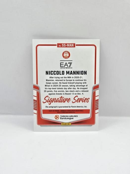 24-25 PANINI DONRUSS EUROLEAGUE NICOLO MANNION ''SIGNATURE SERIES''