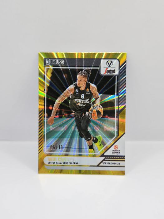 24-25 PANINI DONRUSS EUROLEAGUE VIRTUS BOLOGNA WILL CLYBURN GOLD LASER 06/10