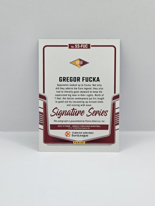 24-25 PANINI DONRUSS EUROLEAGUE GREGOR FUCKA ''SIGNATURE SERIES'' BLUE LASER 08/49