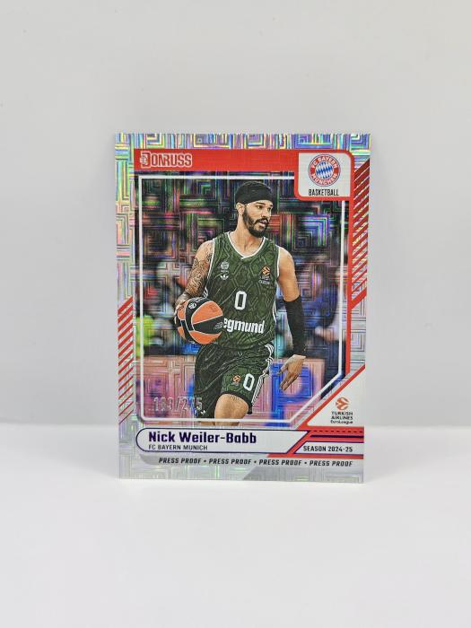 24-25 PANINI DONRUSS EUROLEAGUE  NICK WEILER-BABB PURPLE PRESS PROOF 183/275