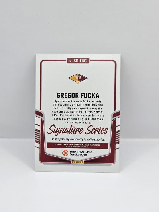 24-25 PANINI DONRUSS EUROLEAGUE GREGOR FUCKA ''SIGNATURE SERIES'' RED LASER 11/99 AUTOGRAPH