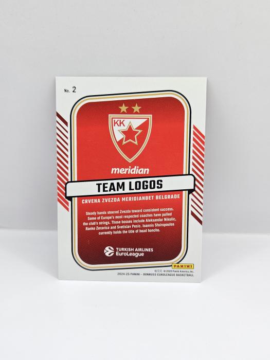 24-25 PANINI DONRUSS EUROLEAGUE CRVENA ZVEZDA ''TEAM LOGO'' RED LASER 29/75