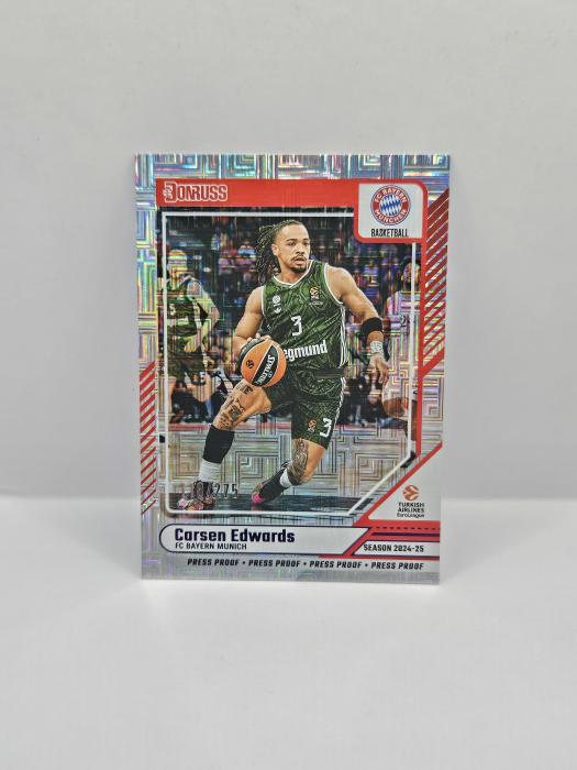24-25 PANINI DONRUSS EUROLEAGUE CARSEN EDWARDS PURPLE PRESS PROOF 118/275