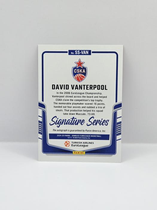 24-25 PANINI DONRUSS EUROLEAGUE DAVID VANTERPOOL ''SIGNATURE SERIES'' RED LASER 09/99