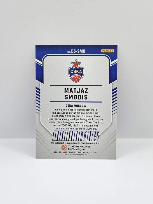 24-25 PANINI DONRUSS EUROLEAGUE MATJAZ SMODIS ''DOMINATORS'' AUTOGRAPH