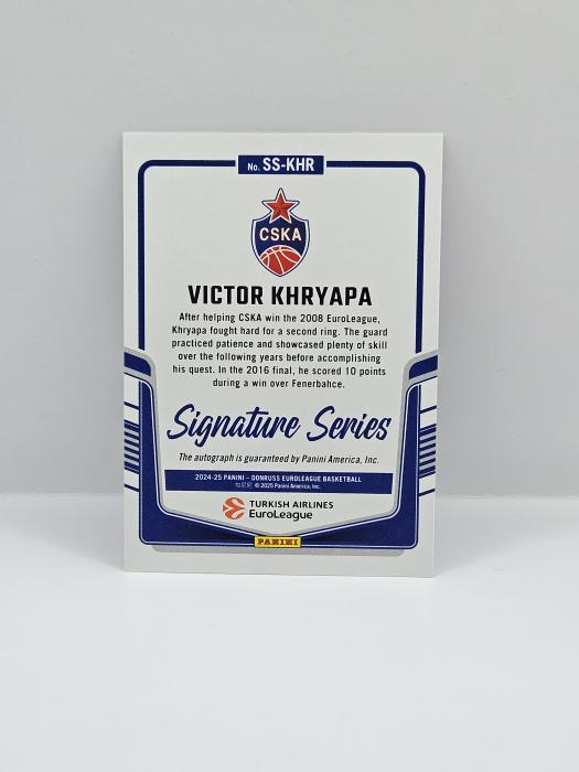 24-25 PANINI DONRUSS EUROLEAGUE VICTOR KHRYAPA ''SIGNATURE SERIES''