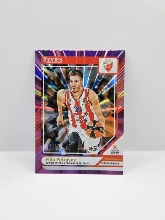 24-25 PANINI DONRUSS EUROLEAGUE CRVENA ZVEZDA FILIP PETRUSEV PURPLE LASER 71/99