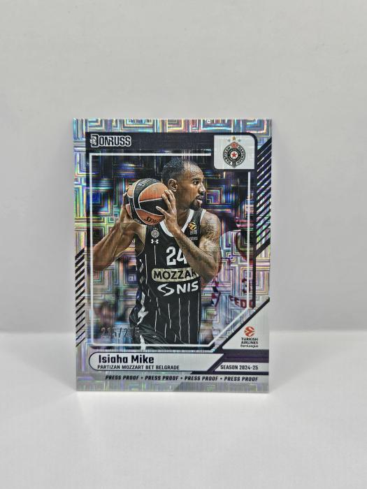 24-25 PANINI DONRUSS EUROLEAGUE ISIAHA MIKE PURPLE PRESS PROOF 215/275 