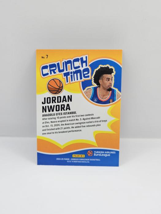 24-25 PANINI DONRUSS EUROLEAGUE ANADOLU EFES JORDAN NWORA ''CRUNCH TIME'' SILVER LASER 120/149