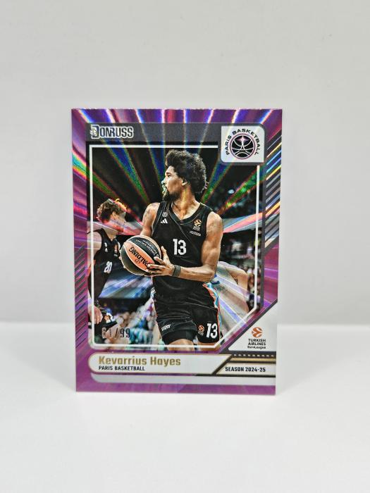 24-25 PANINI DONRUSS EUROLEAGUE PARIS BASKETBALL KEVARRIUS HAYES PURPLE LASER 61/99