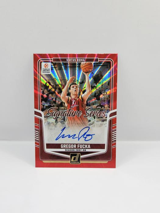 24-25 PANINI DONRUSS EUROLEAGUE GREGOR FUCKA ''SIGNATURE SERIES'' RED LASER 11/99 AUTOGRAPH