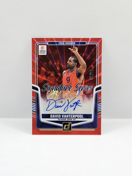 24-25 PANINI DONRUSS EUROLEAGUE DAVID VANTERPOOL ''SIGNATURE SERIES'' RED LASER 09/99