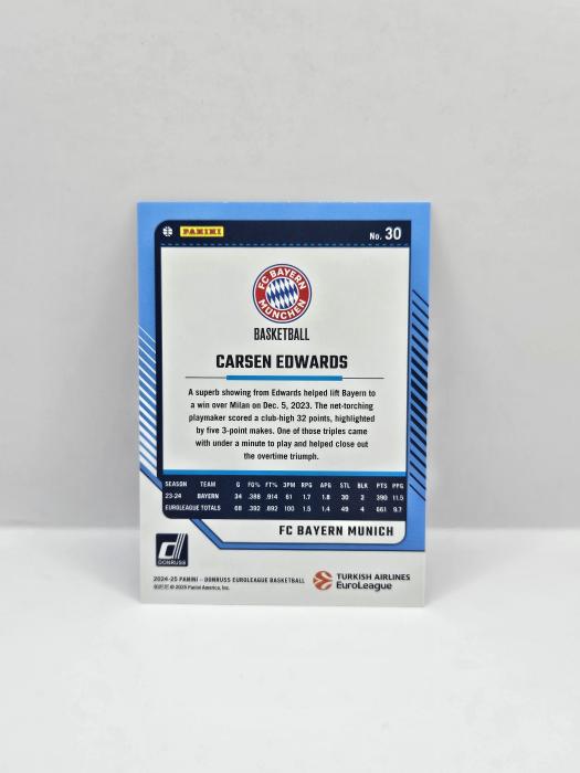 24-25 PANINI DONRUSS EUROLEAGUE CARSEN EDWARDS SILVER LASER 035/149