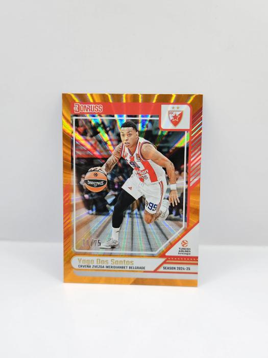 24-25 PANINI DONRUSS EUROLEAGUE CRVENA ZVEZDA YAGO DOS SANTOS ORANGE LASER 71/75