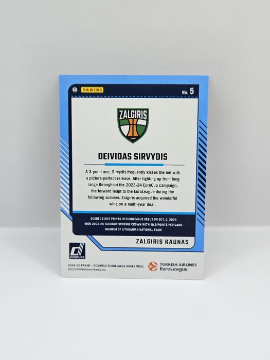 24-25 PANINI DONRUSS EUROLEAGUE ZALGIRIS DEIVIDAS SIRVYDIS ORANGE LASER 03/75