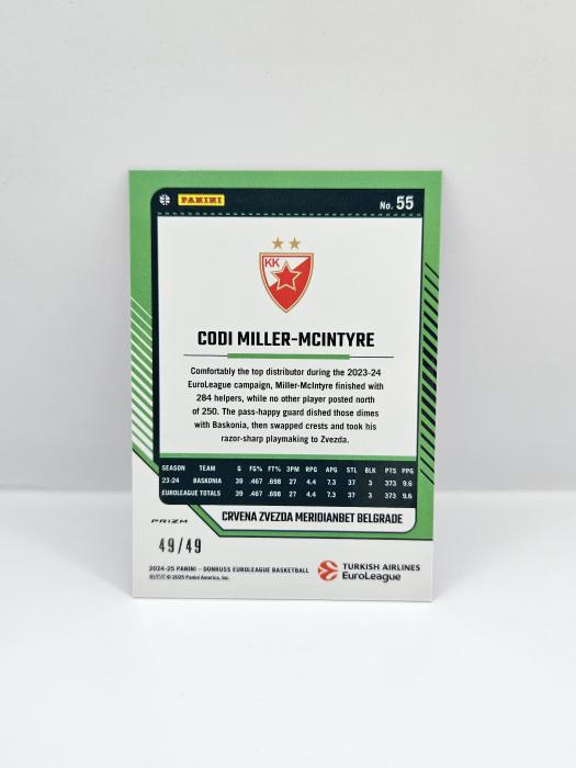 24-25 PANINI DONRUSS EUROLEAGUE CRVENA ZVEZDA ''TEAM LOGO'' RED LASER 29/75