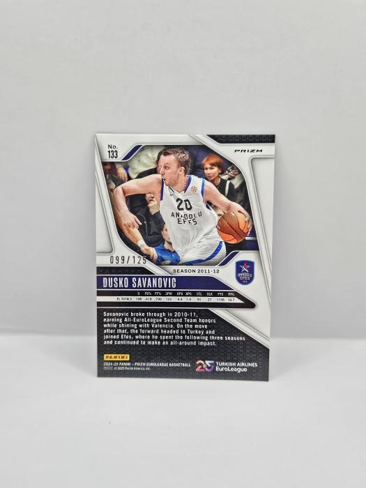24-25 PANINI PRIZM EUROLEAGUE DUSKO SAVANOVIC BLUE CRACKED ICE 099/125