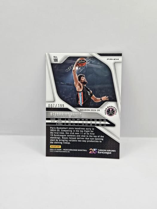 24-25 PANINI PRIZM EUROLEAGUE PARIS BASKETBALL KEVARRIUS HAYES BLUE 007/199