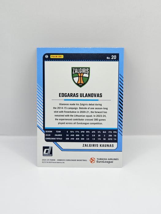 24-25 PANINI DONRUSS EUROLEAGUE ZALGIRIS EDGARAS ULANOVAS BLUE LASER 39/49