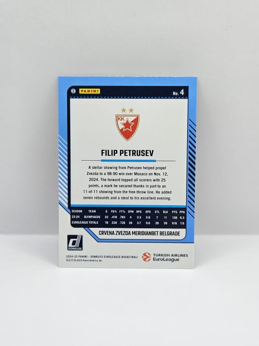 24-25 PANINI DONRUSS EUROLEAGUE CRVENA ZVEZDA FILIP PETRUSEV PURPLE LASER 71/99