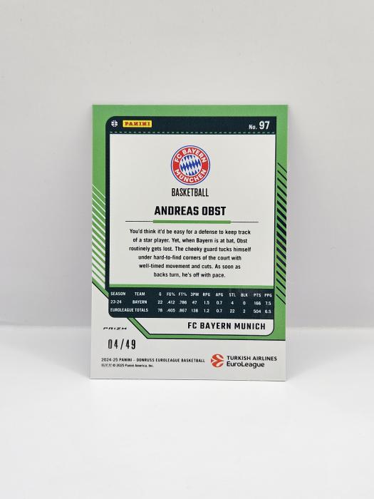 24-25 PANINI DONRUSS OPTIC EUROLEAGUE ANDREAS OBST BLUE 04/49