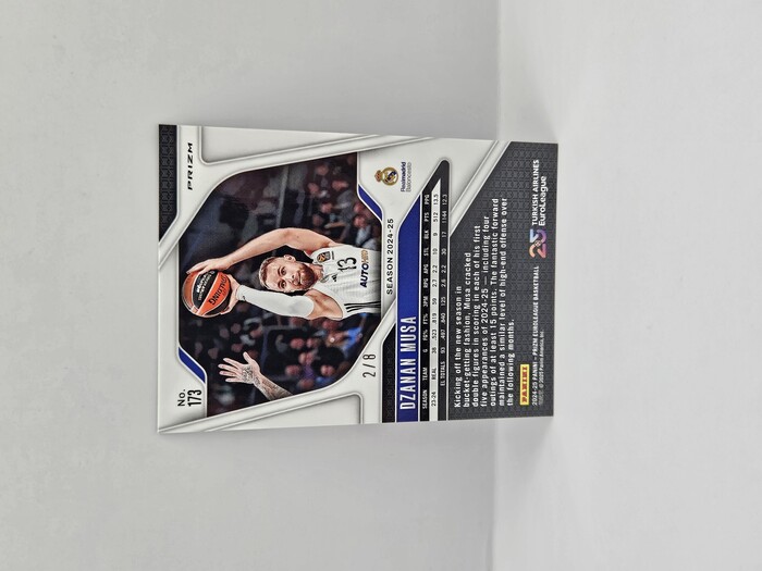 24-25 PANINI PRIZM EUROLEAGUE REAL MADRID DZANAN MUSA BLACK N GOLD SHIMMER 2/8