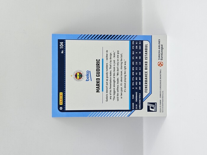 24-25 PANINI DONRUSS EUROLEAGUE FENERBAHCE MARKO GUDURIC PURPLE LASER 92/99