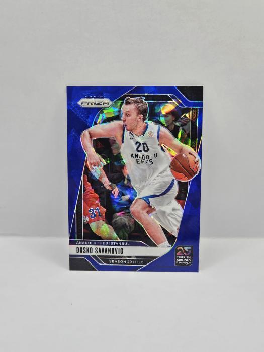 24-25 PANINI PRIZM EUROLEAGUE DUSKO SAVANOVIC BLUE CRACKED ICE 099/125