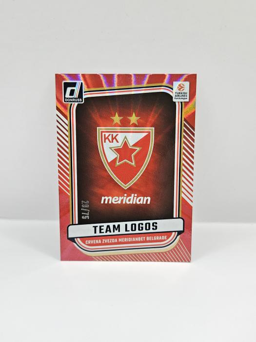 24-25 PANINI DONRUSS EUROLEAGUE CRVENA ZVEZDA ''TEAM LOGO'' RED LASER 29/75