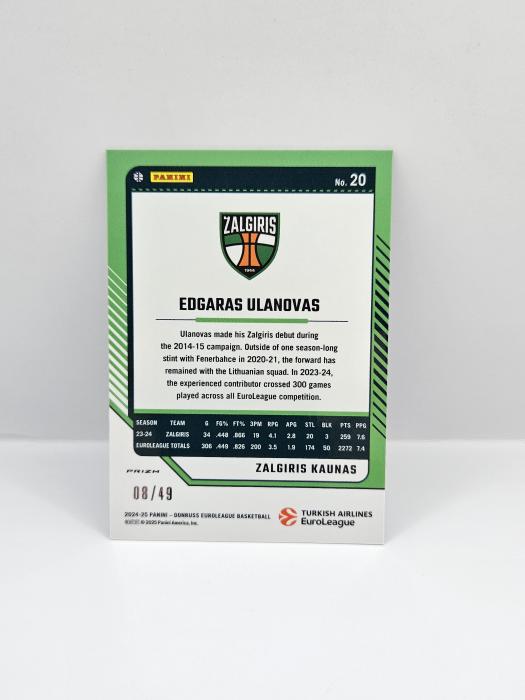 24-25 PANINI DONRUSS OPTIC EUROLEAGUE ZALGIRIS EDGARAS ULANOVAS BLUE 08/49
