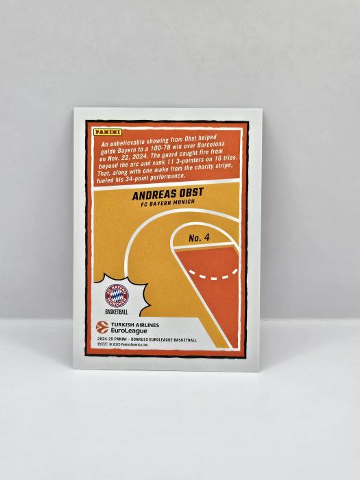 24-25 PANINI DONRUSS EUROLEAGUE REIGNING 3S PURPLE LASER ANDREAS OBST 46/99
