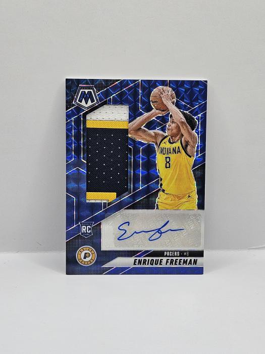 2024-25 PANINI MOSAIC ENRIQUE FREEMAN BLUE ROOKIE PATCH AUTOGRAPH 41/49