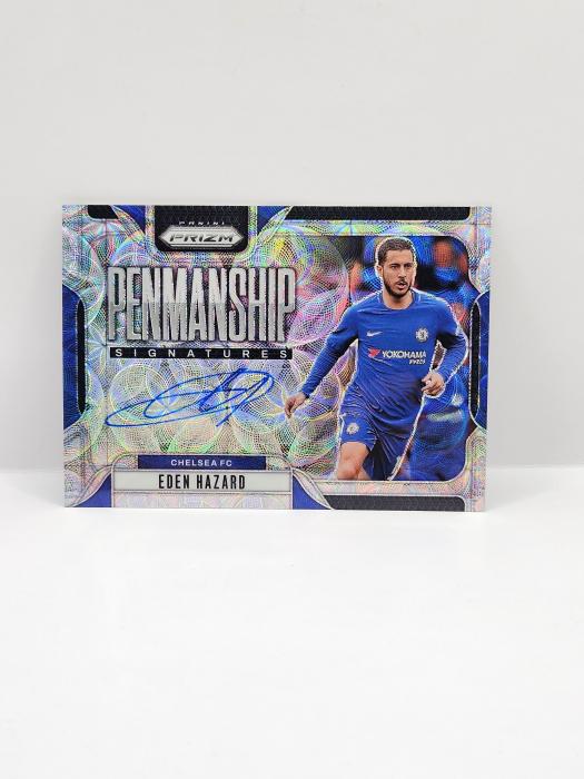 2024-25 PANINI PRIZM CHOICE EDEN HAZARD ''PENMANSHIP SIGNATURES'' SILVER SCOPE AUTOGRAPH