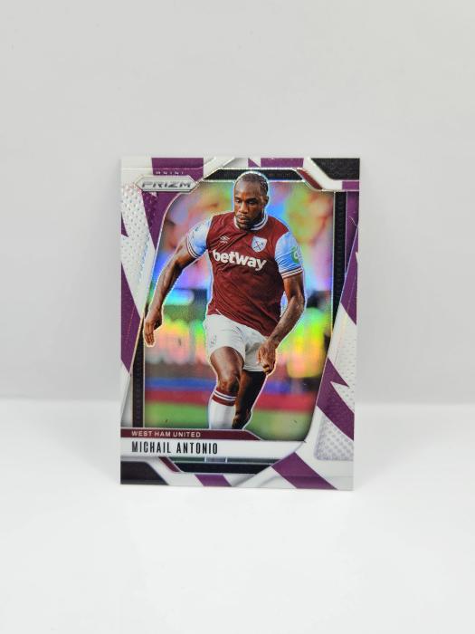 2024-25 PANINI PRIZM EPL MICHAIL ANTONIO PURPLE AND WHITE STRIPES 35/92