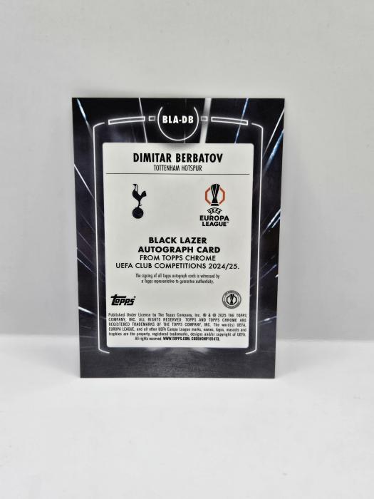 2024/25 TOPPS CHROME UEFA CLUB COMPETITIONS DIMITAR BERBATOV BLACK LASER AUTOGRAPH 
