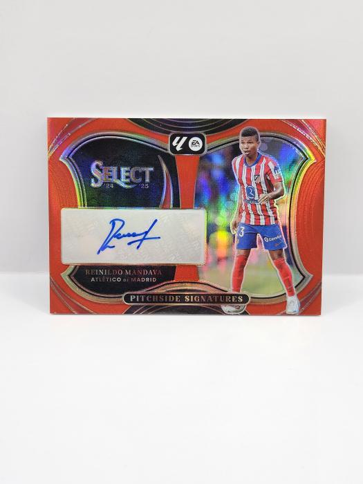 2024-25 PANINI SELECT LA LIGA REINILDO MANDAVA ''PITCHSIDE SIGNATURES'' RED AUTOGRAPH 