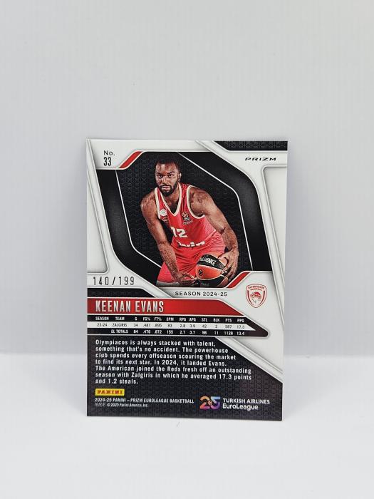 2024-25 PANINI PRIZM EUROLEAGUE KEENAN EVNS BLUE 140/199