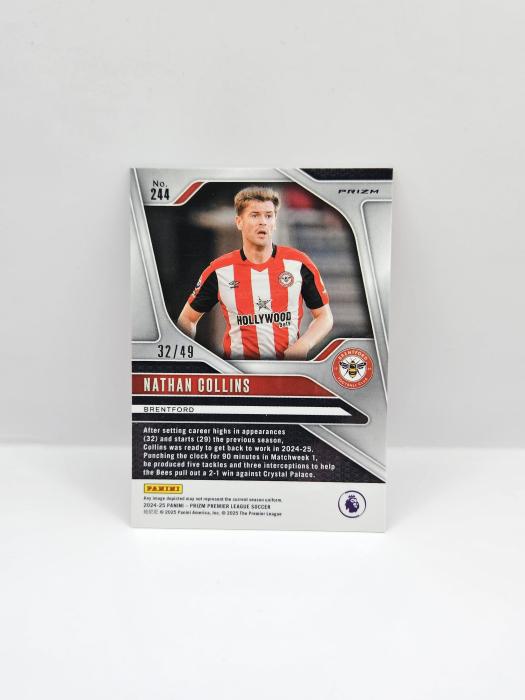 2024-25 PANINI PRIZM EPL NATHAN COLLINS RED LASER 32/49