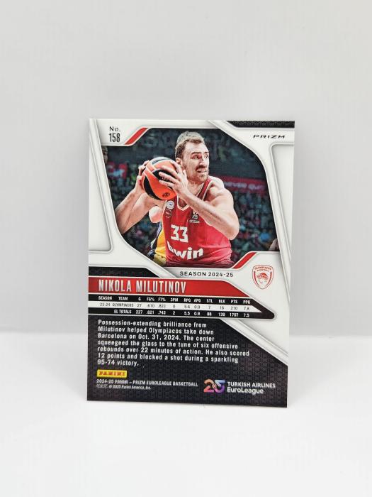 2024-25 PANINI PRIZM EUROLEAGUE NIKOLA MILUTINOV SILVER