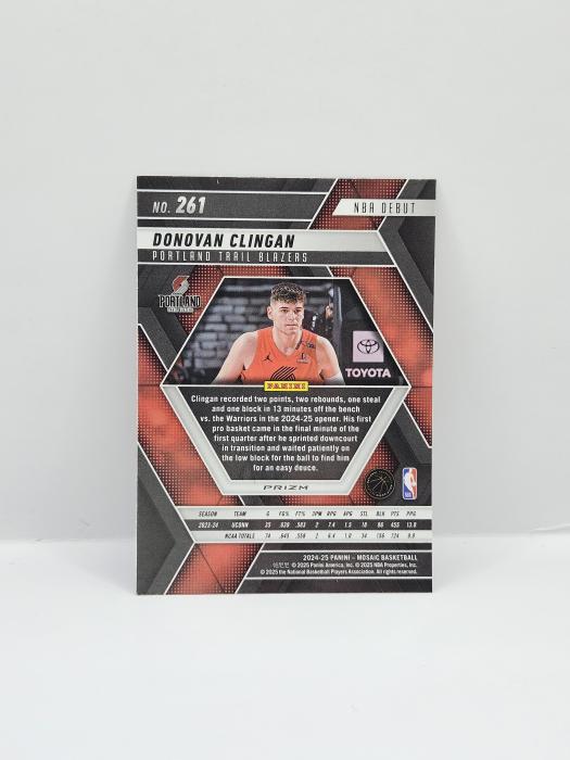 2024-25 PANINI MOSAIC DONOVAN CLINGAN NBA DEBUT  MOSAIC PARALLEL ROOKIE