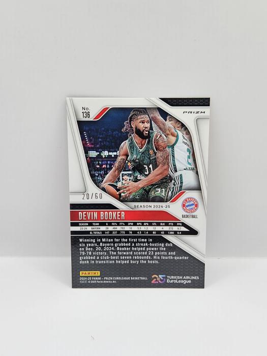 2024-25 PANINI PRIZM EUROLEAGUE DEVIN BOOKER ORANGE WAVE 20/60