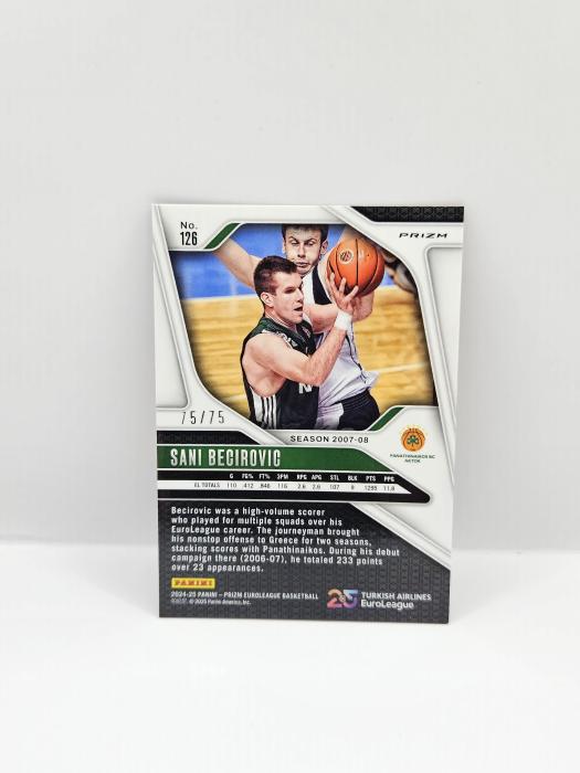 2024-25 PANINI PRIZM EUROLEAGUE SANI BECIROVIC RED CHECKERBOARD 75/75