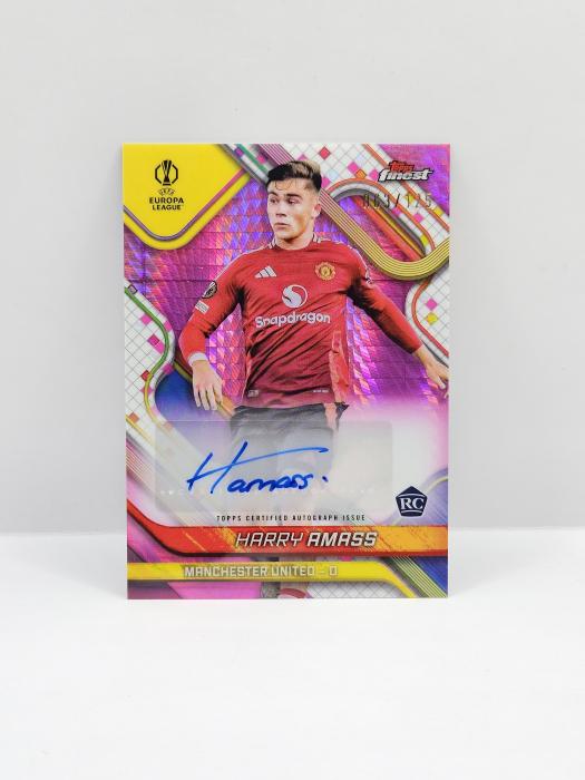 2024-25  TOPPS CHROME FINEST HARRY AMASS ROOKIE AUTOGRAPH PINK PRISM 063/125 
