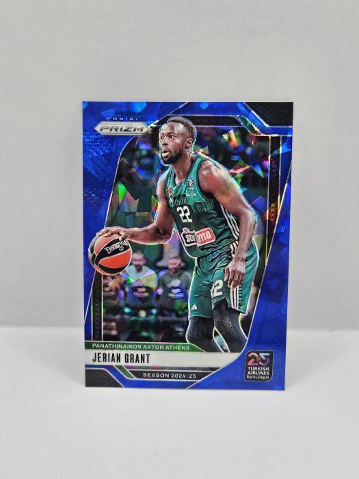 2024-25 PANINI PRIZM EUROLEAGUE JERIAN GRANT BLUE CRACKED ICE 028/125