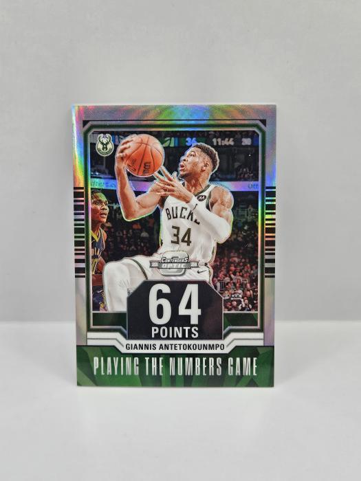 2023-24 PANINI CONTENDERS OPTIC GIANNIS ANTETOKOUNMPO ''PLAYING THE NUMBERS GAME'' SILVER
